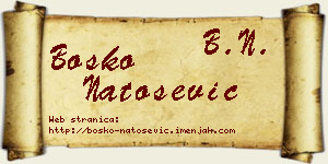Boško Natošević vizit kartica